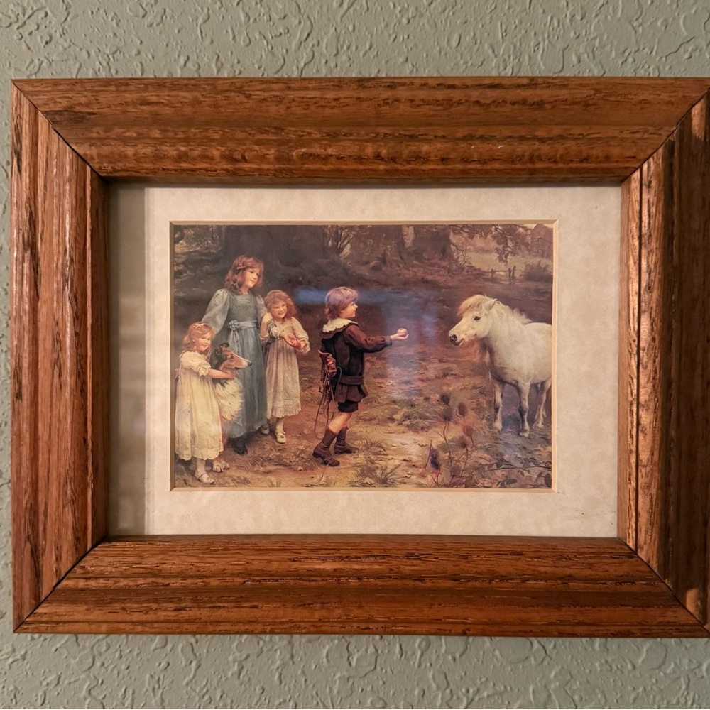 “A Tempting Bait” Oak framed Elsey print - Picture 2 of 4